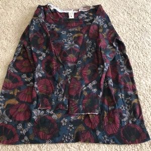 Loft top 3/4 length sleeve fall colored floral